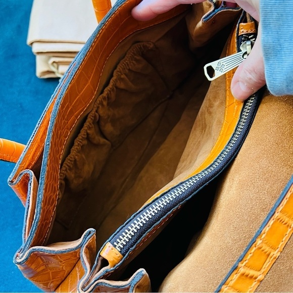 Patricia Nash Notely Croc Embossed Leather Flap Satchel Crossbody Bag - Picture 7 of 11